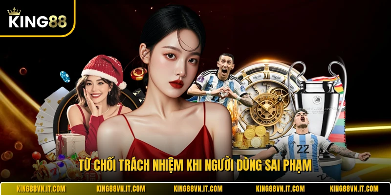 Từ chối trách nhiệm khi người dùng sai phạm